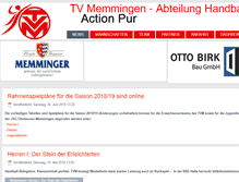 Tablet Screenshot of memmingen-handball.de